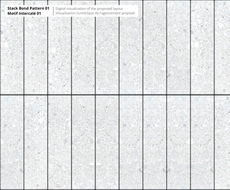 TERRAZZO SLAB, 600X150X60, POLISHED, MINERAL WHITE | Techo-Bloc